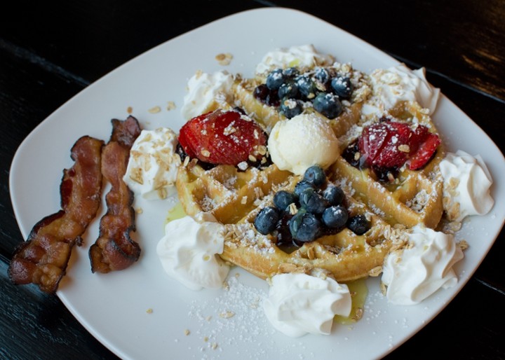 Berry Streusel with Lemon Curd Waffle