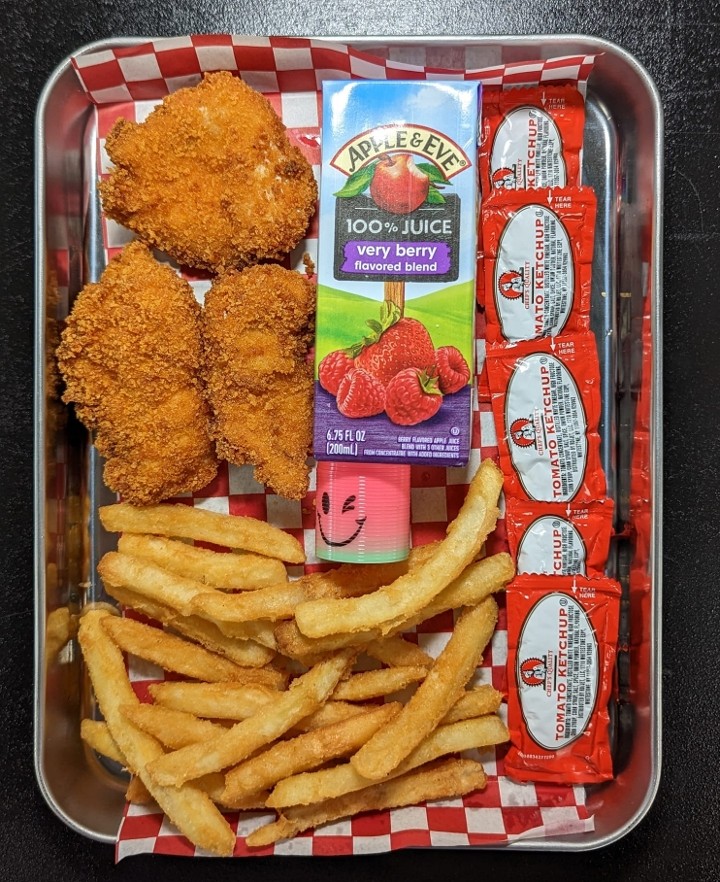 Chicken Tenders, Fries, Juice box & prize