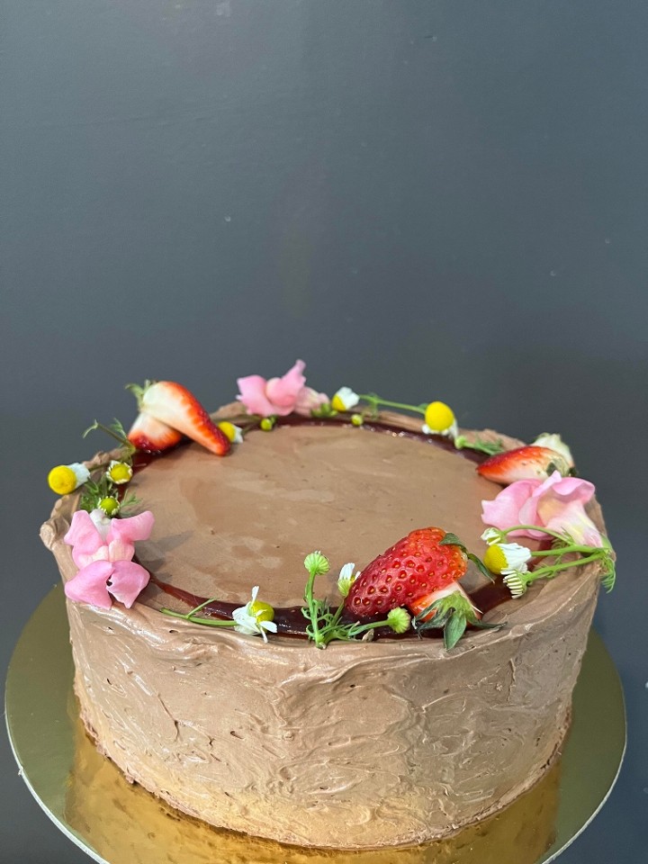 Chocolate Strawberry Chiffon Cake