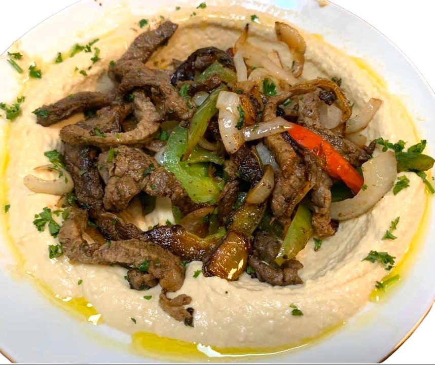 Hummus with Beef Shawarma App