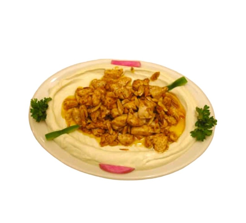 Hummus with Chicken and almonds App