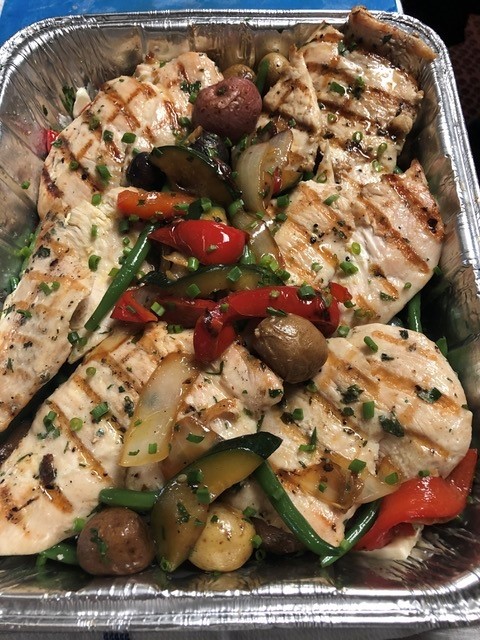 Grilled Chicken, Potatoes, Veggies -  1/2 Tray