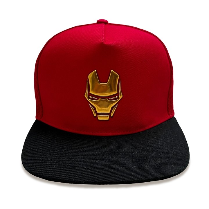 Ironman - Red with Gold Face Cap