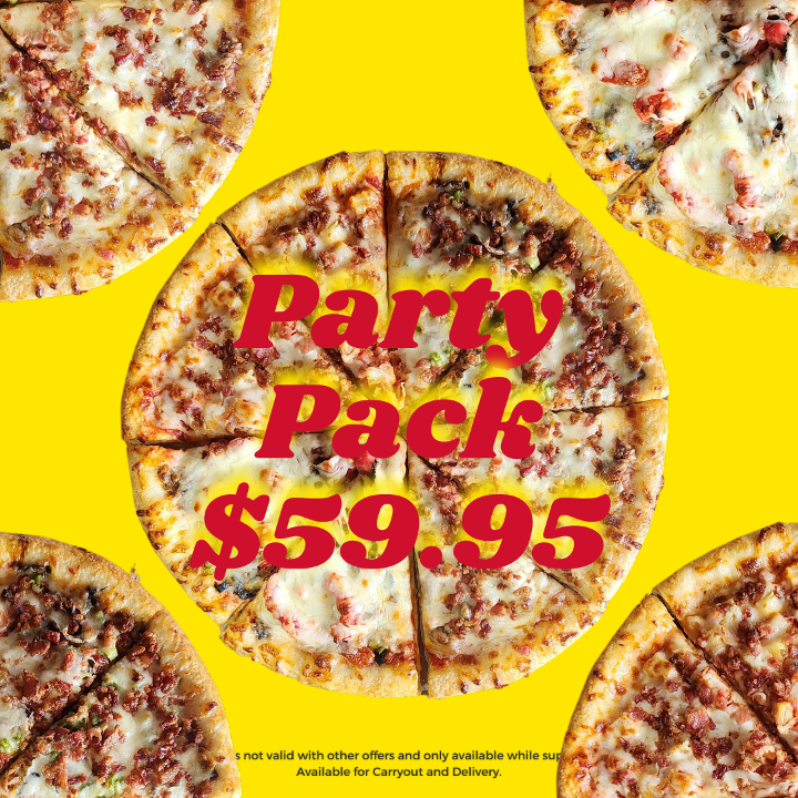 Party Pack - 5 Large 1 Topping Pizzas