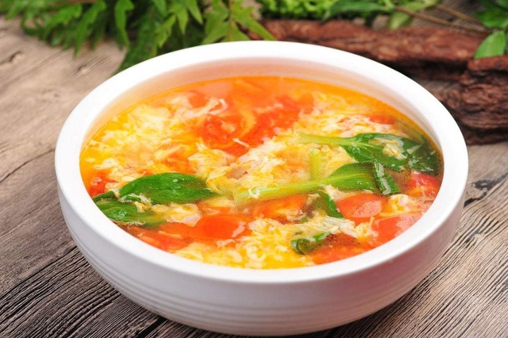 番茄煎蛋汤 Pan Fried Egg with Tomato Soup