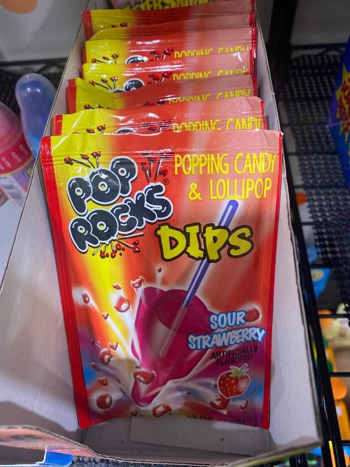Pop Rocks Dips Lollipop & Popping Candy