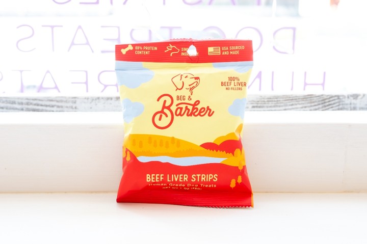 Beg & Barker- 1oz. Whole Beef Liver Tips Dog Treats