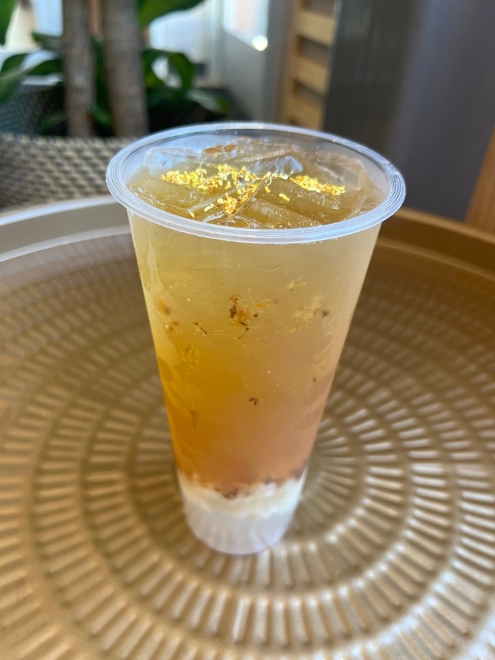 Osmanthus Rice Tea w. Aloe/Agar Jelly 桂花酒酿脆波波