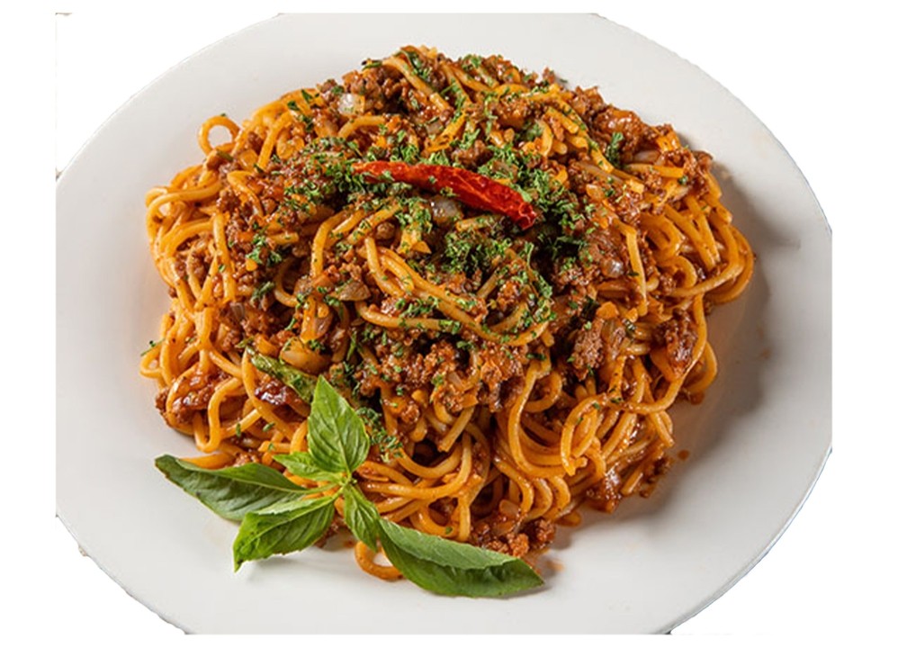 Spaghetti basil with ground beef