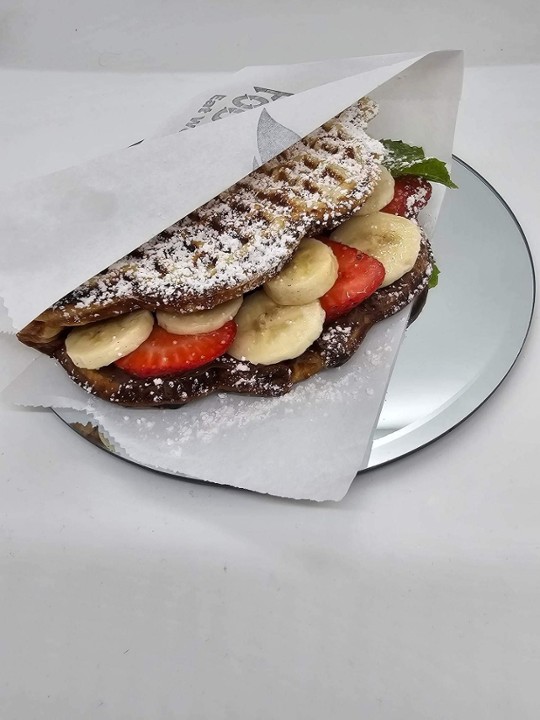 Strawberry-Nutella-Banana Waffle