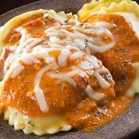 Ravioli with Roasted Red Pepper Sauce