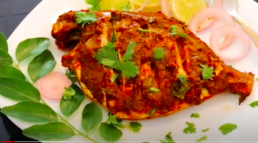 WHOLE POMFRET IN BOMBAY SAPPHIRE GIN BASED MARINADE