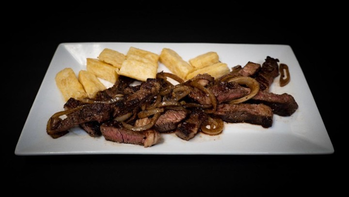 Top Sirloin in Strips with Yucca