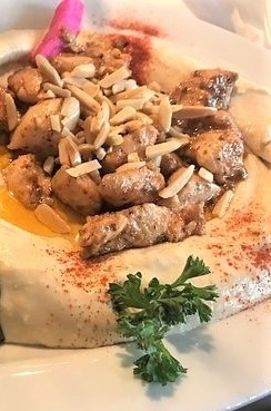 Hommous w/ Chicken & Almonds Appetizer
