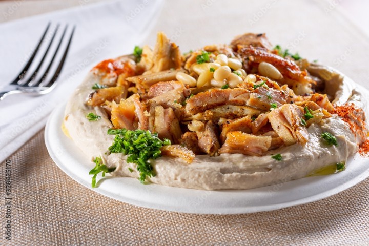 Hommous with Chicken Shawarma