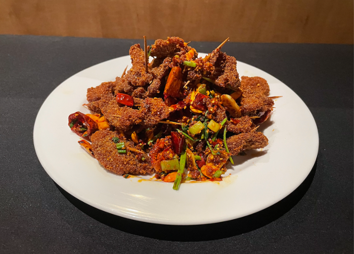 Spicy Double-Fried Mini Beef Skewers 牙签牛肉