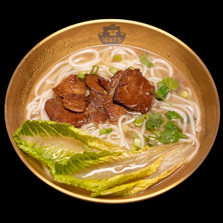 E1. Bone Broth Rice Noodle with Char Siu