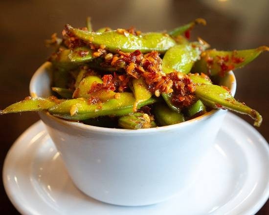 Spicy Garlic Edamame