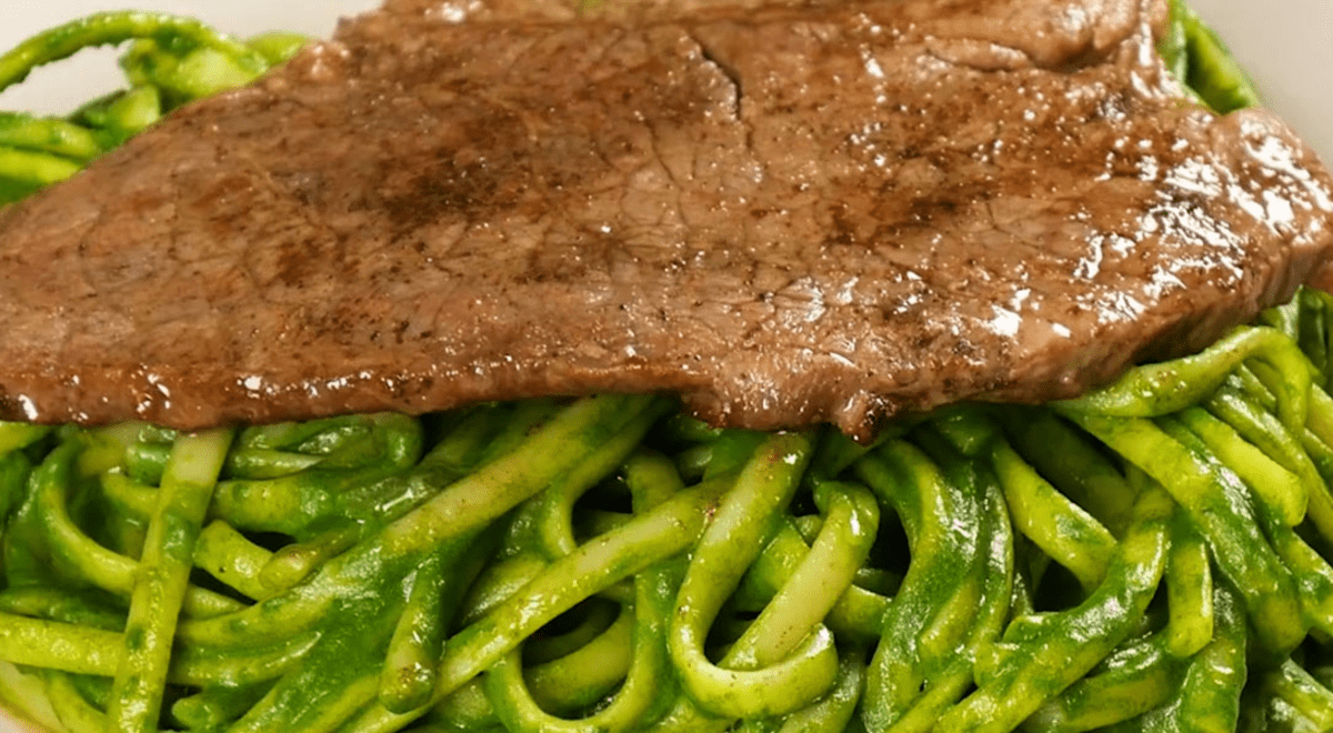 Tallarines Verdes con Steak