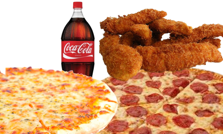 Family Meal - 1 Large Cheese 1 Large Pepperoni, Chicken Fingers, 2Lt Soda