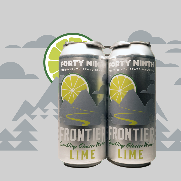 4 Pack Frontier Lime Sparkling Glacier Water