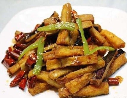 Spicy Chinese Braised Eggplant干煸茄条