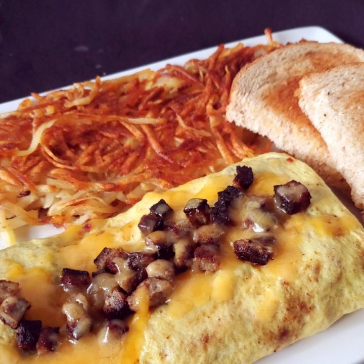 Sausage and Cheese omelette