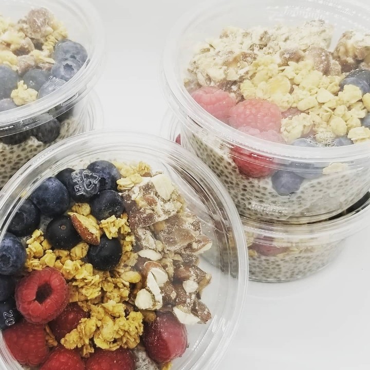 Chia Bowls with fresh fruit and granola