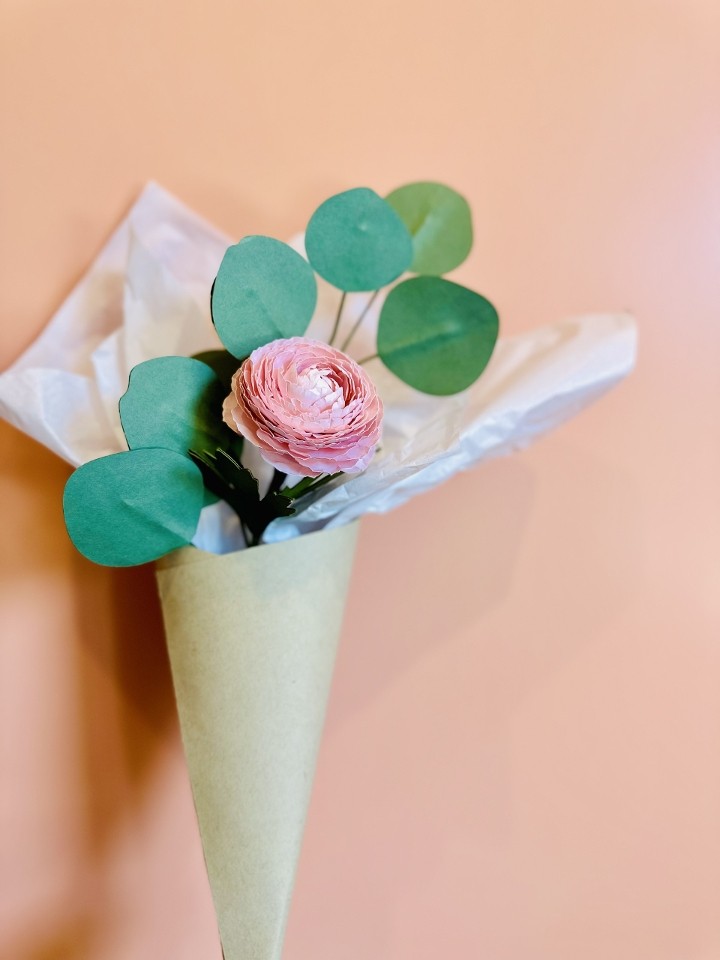 Paper Flower-Single Bouquet (Rananculus)