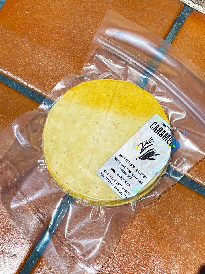 HIGH NOON (yellow + white) Caramelo Corn Tortillas (12 ea)