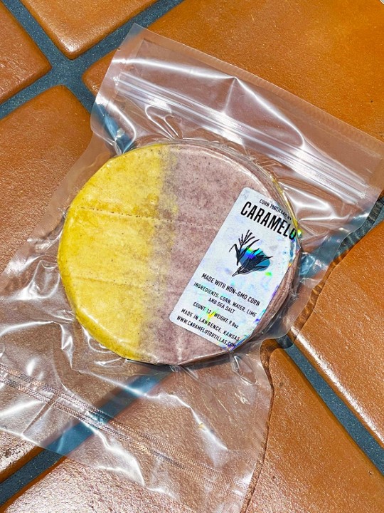 DUSK (yellow + red) Caramelo Corn Tortillas (12 ea)