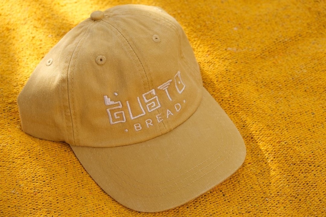 Yellow Embroidered Hat "Gusto Bread"