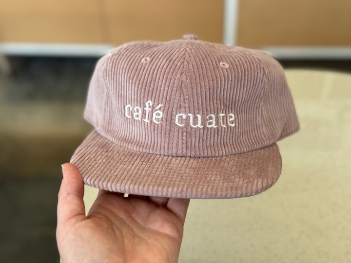 "Cafe Cuate" Pink Corduroy Embroidered Hat