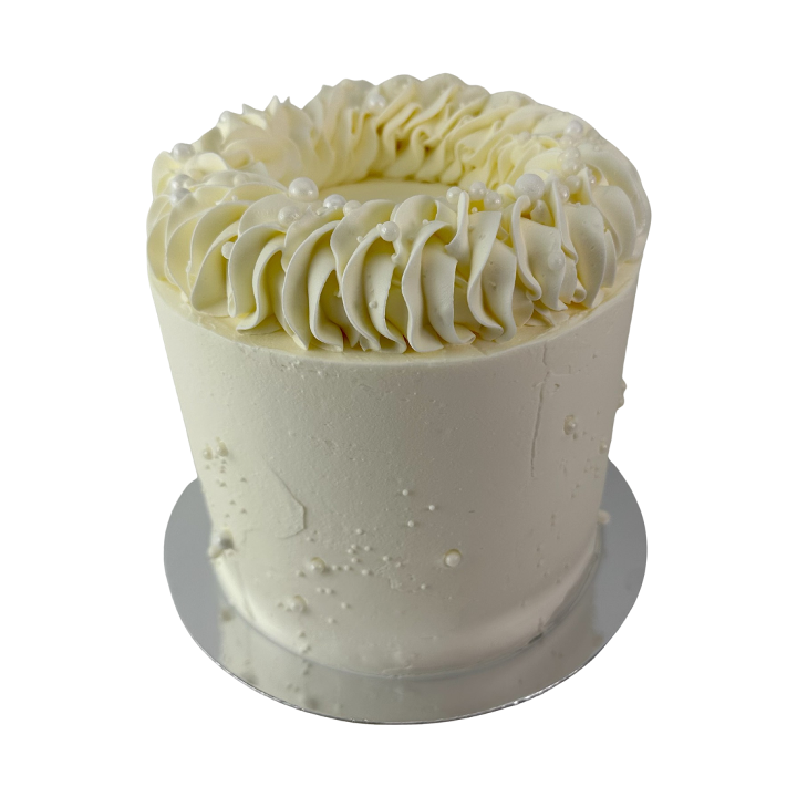 White Buttermilk Cake with Vanilla Mousseline