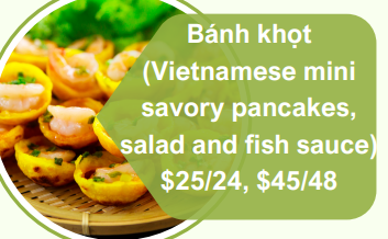 24 Bánh khọt (Vietnamese mini shrimp pancakes)  - with salad and fish sauce