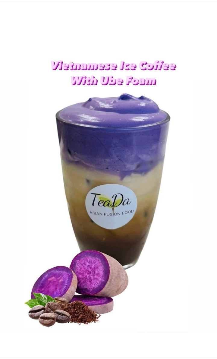 Vietnamese Ice Coffee w/Ube Foam