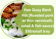 3Lb Heo Quay Bánh Hỏi/Roasted Pork with Thin Vermicelli, Salad and Fish Sauce - Small Tray