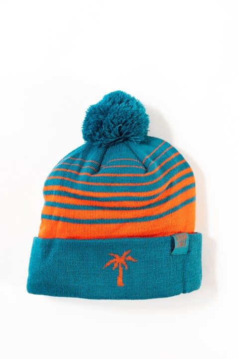 Palm Tree Beanie with Pom Pom