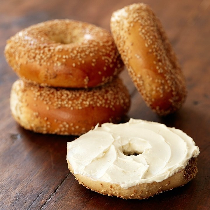 1) Bagel with Cream Cheese