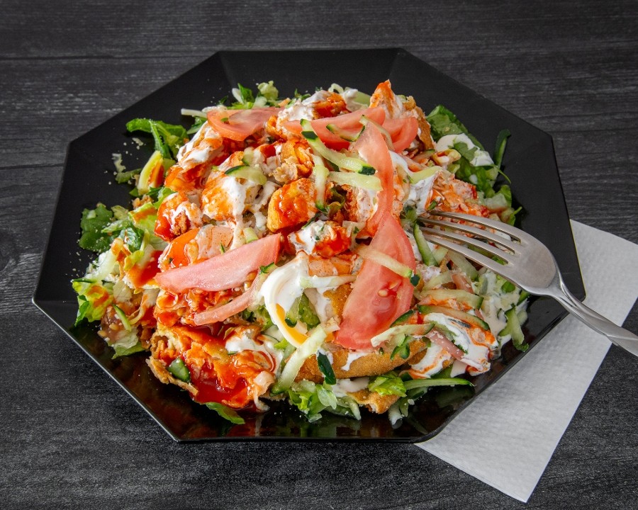 Grilled chicken and shrimp salad