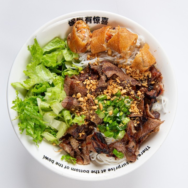 B4. Bún thịt nuong cha giò - Grilled pork and eggrolls Noodle bowl