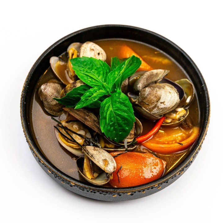 O6. Nghêu Hap Thái	Tom yum steamed clams