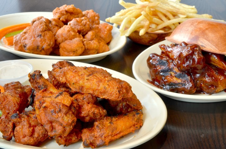 #9 50 WINGS, LARGE FRIES & LARGE PIZZA