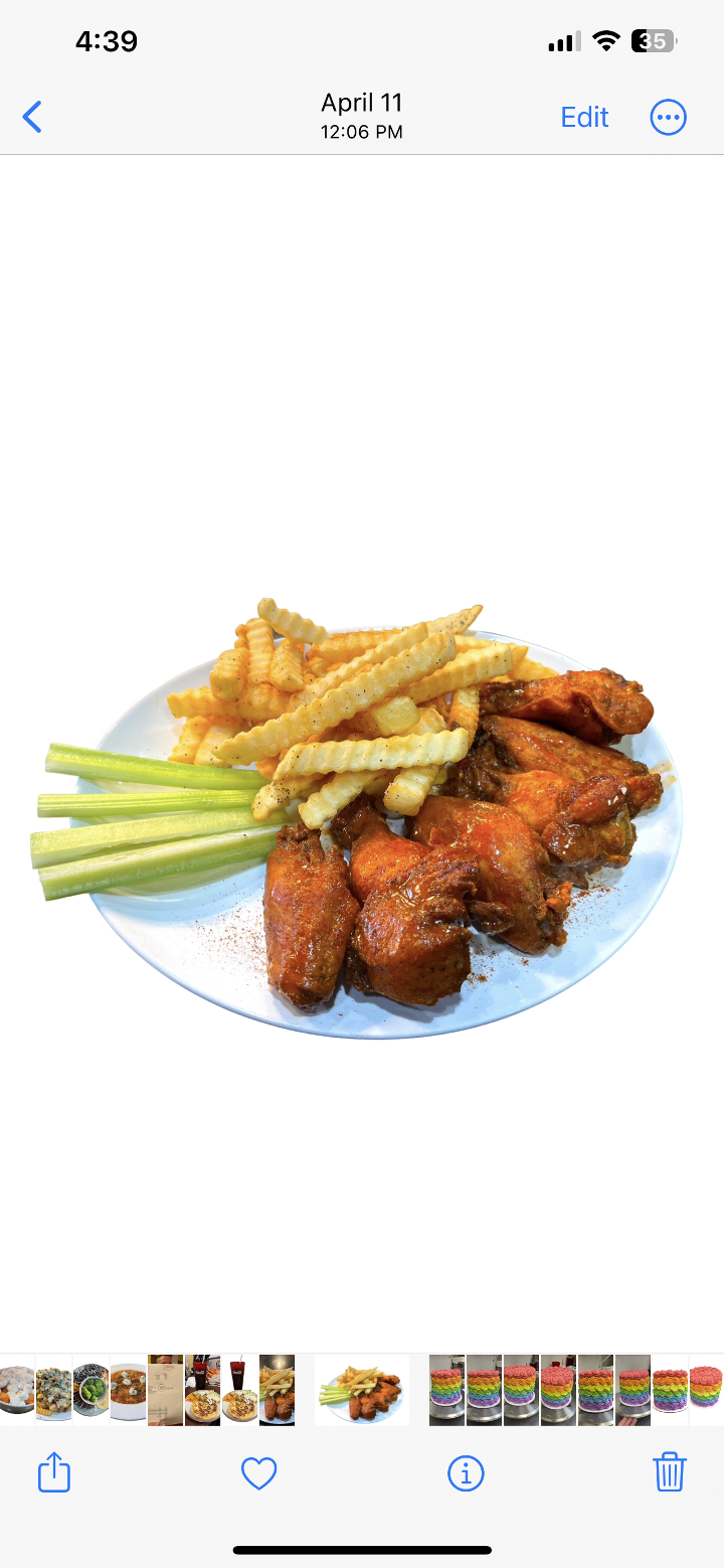 (TAKE OUT ONLY) - 5 JUMBO CHICKEN WINGS & FRIES SPECIAL