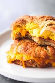 Croissant egg, cheese and turkey bacon