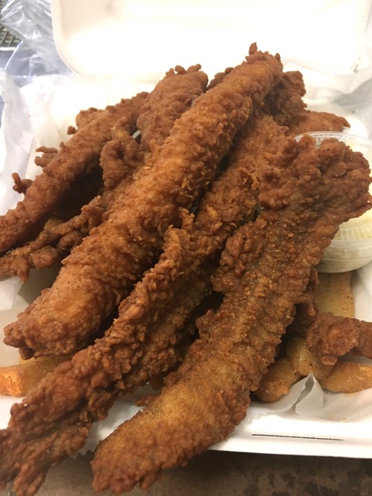 Catfish Tenders - 6pc  (includes fries & slaw)