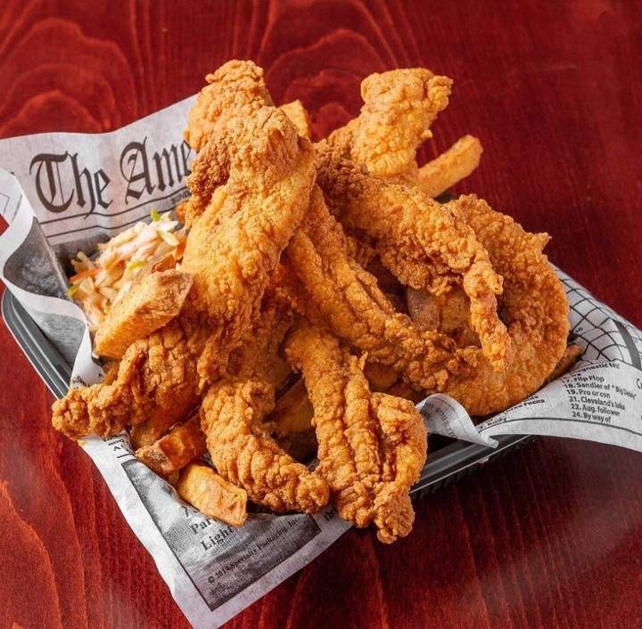 Catfish Tenders - 8pc  (includes fries & slaw)