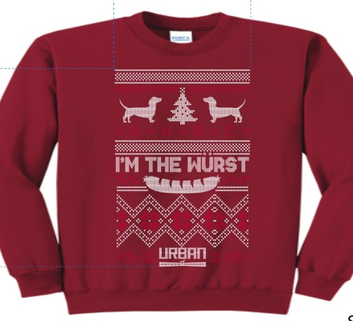 "I'm the Wurst" Red Holiday Sweater