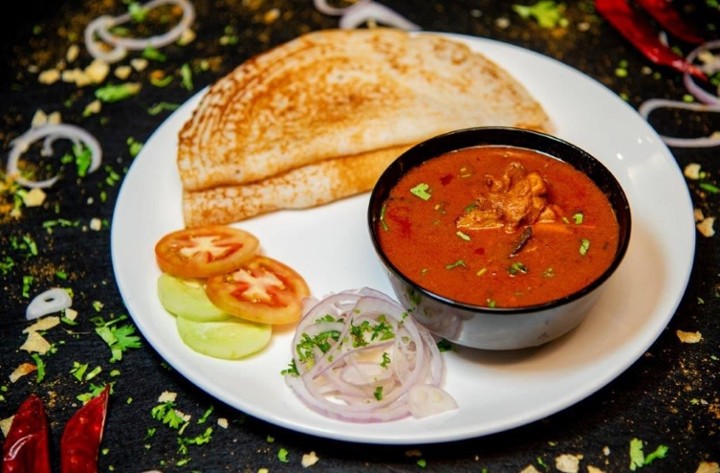 Set Dosa with Chicken Curry