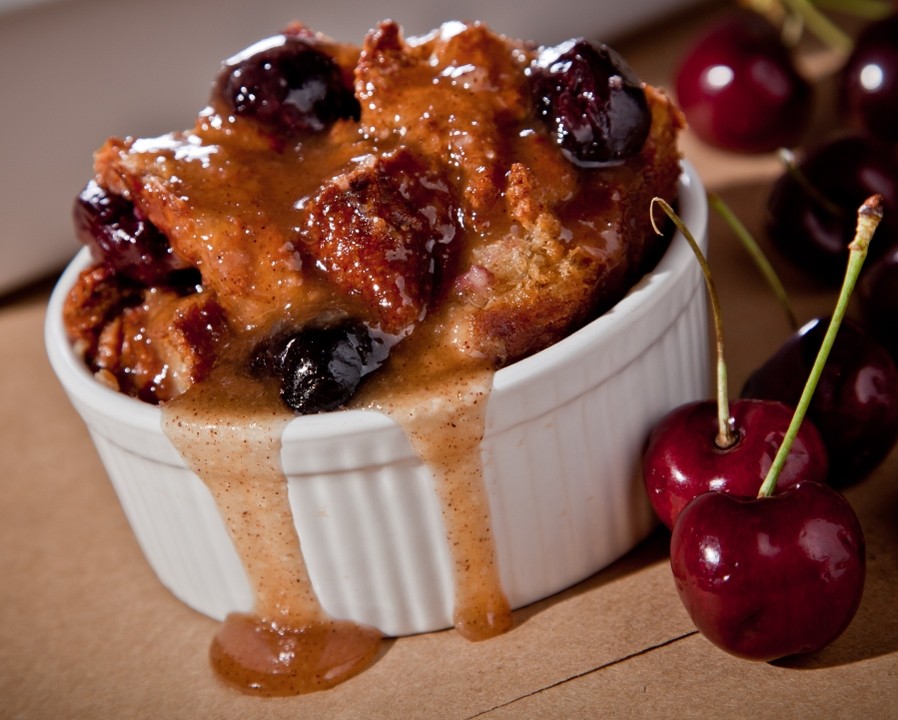 JOE'S CHERRY BREAD PUDDING WITH BOURBON